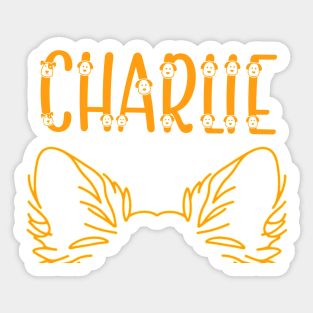 Dog name, Dog ear design for Charlie Sticker